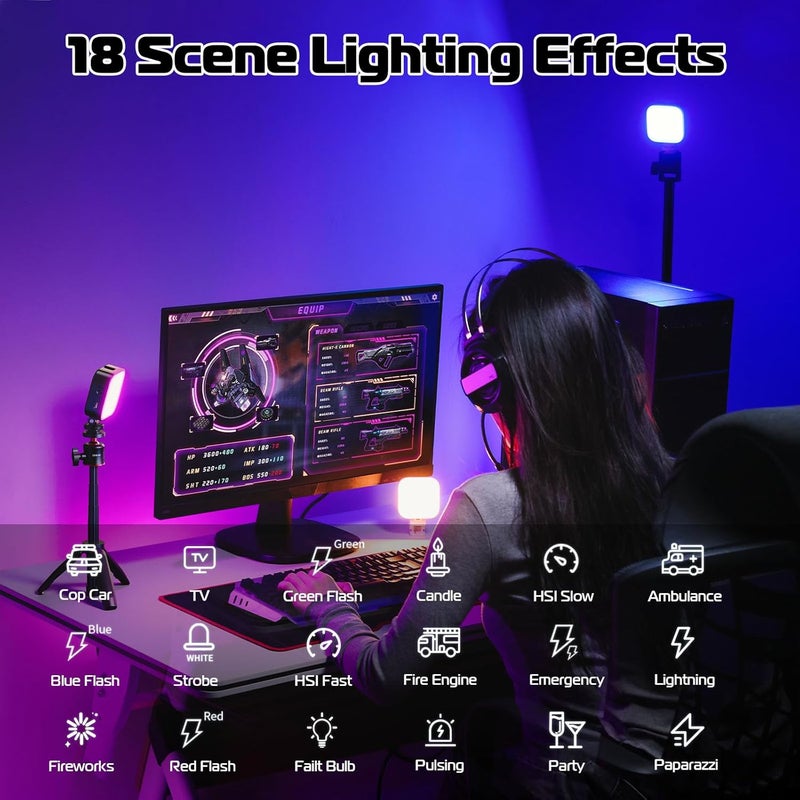 VIJIM ضوء الفيديو RGB Ulanzi U60، ضوء كاميرا LED محمول مع 360° لون CRI≥95 2500-9000K مصباح لوحة قابل للتعتيم، إضاءة تصوير LED بسعة 2500mAh مع محول حذاء بارد سريع الإطلاق ومشبك - أسود - Image 4